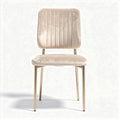 Velvet dining chair with gold metal legs in cream color 40 x 45 x 85cm