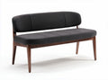 Upholstered bench with wooden frame and modern design in dark gray 150 x 70 x 80cm
