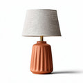 Terracotta table lamp with fabric shade for living room decor 25 x 25 x 40cm