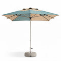 Outdoor cantilever patio umbrella with steel frame and dual-tone canopy 250 x 250 x 250cm
