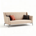 Beige fabric sofa with modern design and metal legs 180 x 80 x 75cm
