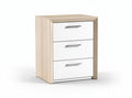 Wooden nightstand with three drawers and white finish 40 x 40 x 50cm